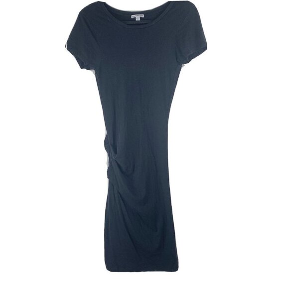 Standard James Perse Womens Dress Size M Black Wrap Waist Knee Length - Picture 1 of 10